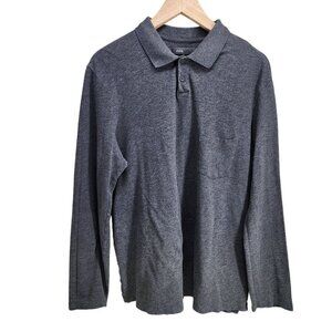 Vince Long Sleeve Polo Shirt Women's Size‎ L Gray